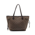 LOUIS VUITTON VINTAGE NEVERFULL MM FABRIC DARK BROWN GHW