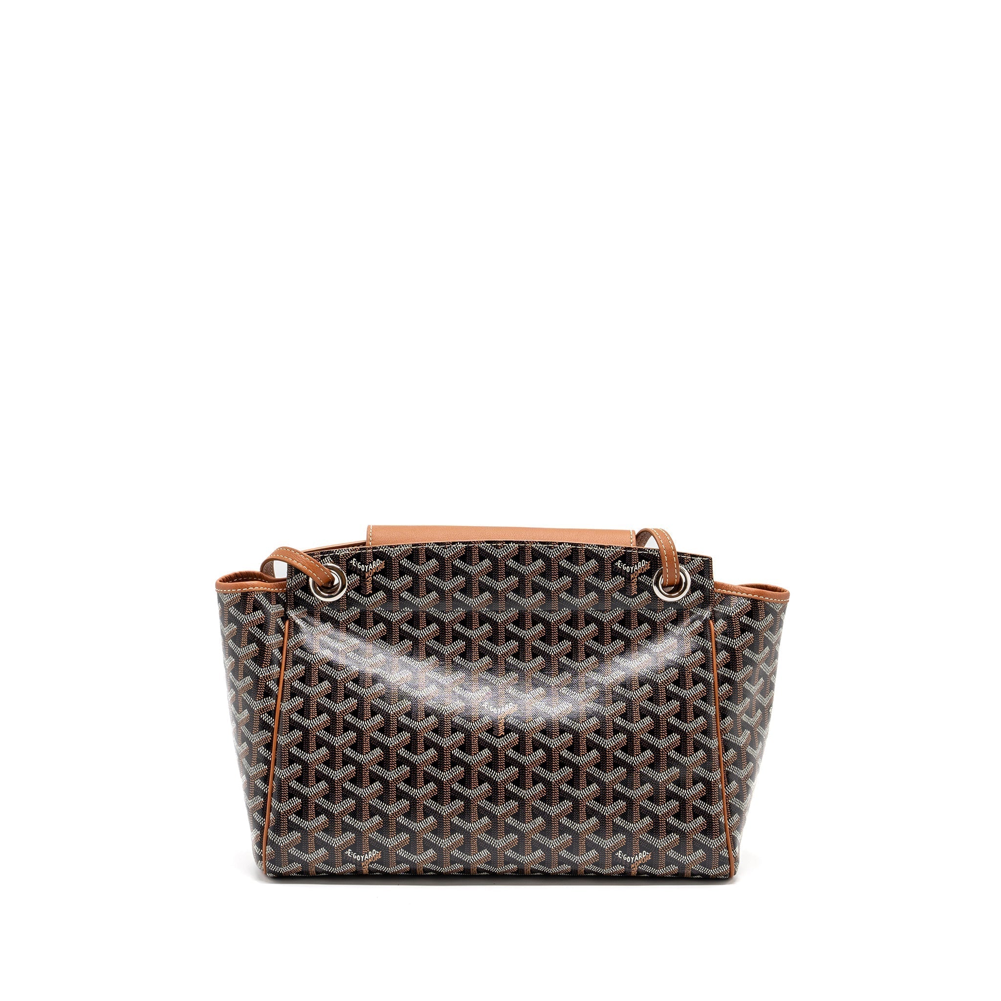 GOYARD ROUETTE TOTE BAG GOYARDINE CANVAS / CALFSKIN BROWN SHW