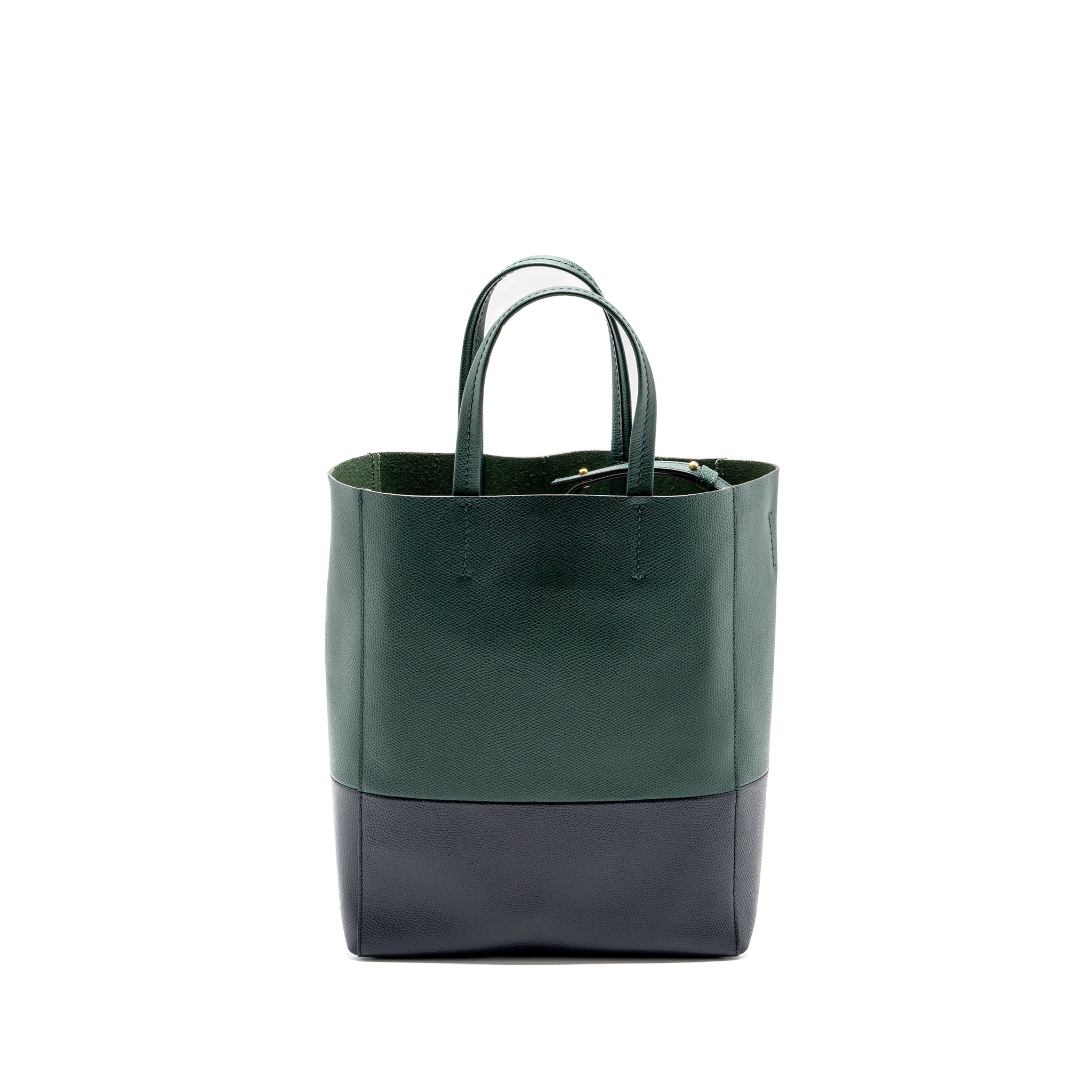 CELINE VERTICAL CABAS CALFSKIN GREEN / NAVY GHW