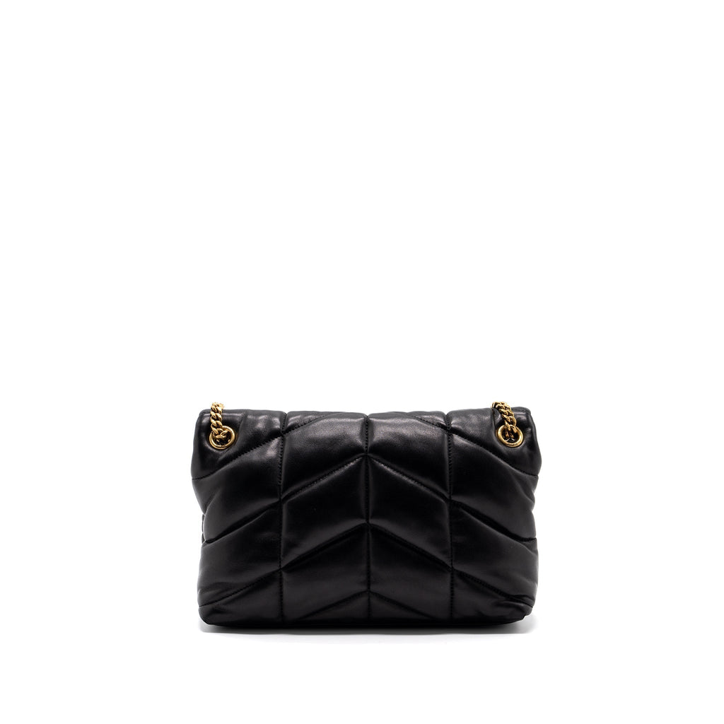 SAINT LAURENT SMALL PUFFER QUILTED NAPPA LEATHER BLACK GHW