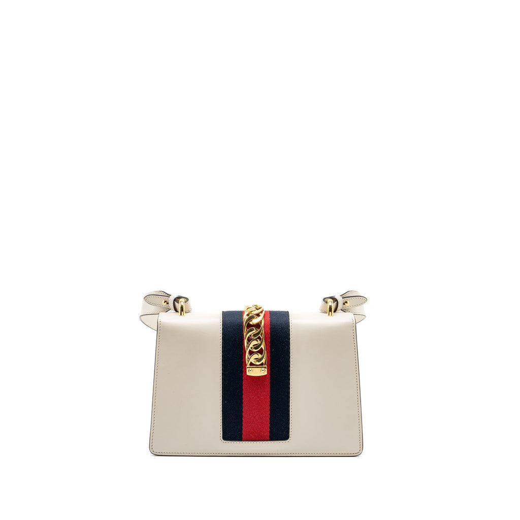 GUCCI MEDIUM SYLVIE BAG CALFSKIN WHITE GHW