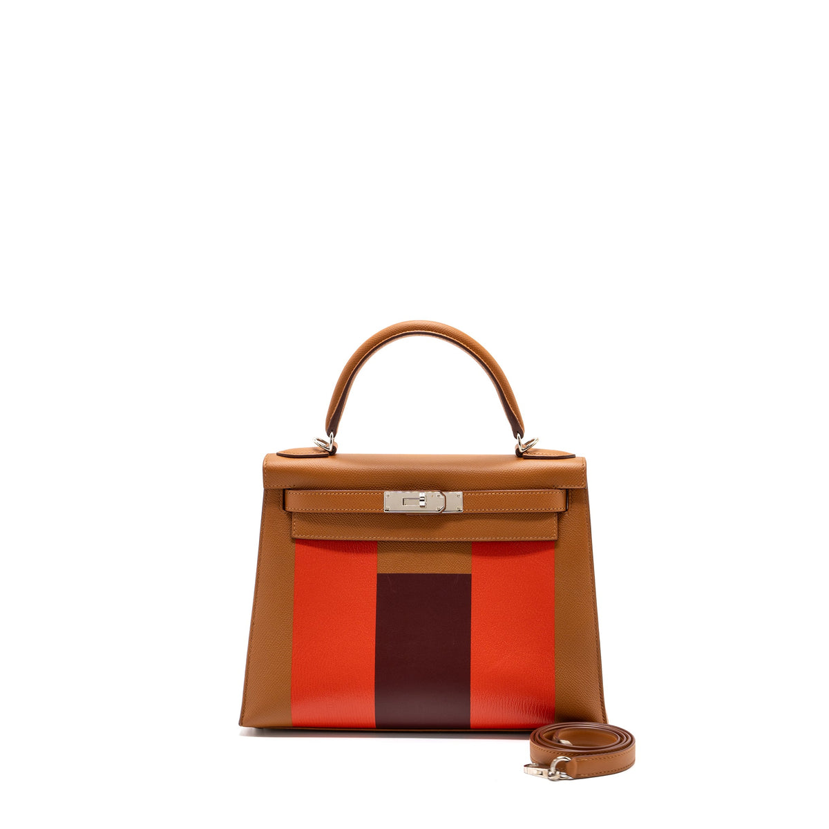 Hermes kelly 28 Letter H limited epsom / sombrero/ mysore gold/ Capucine / rouge H SHW
