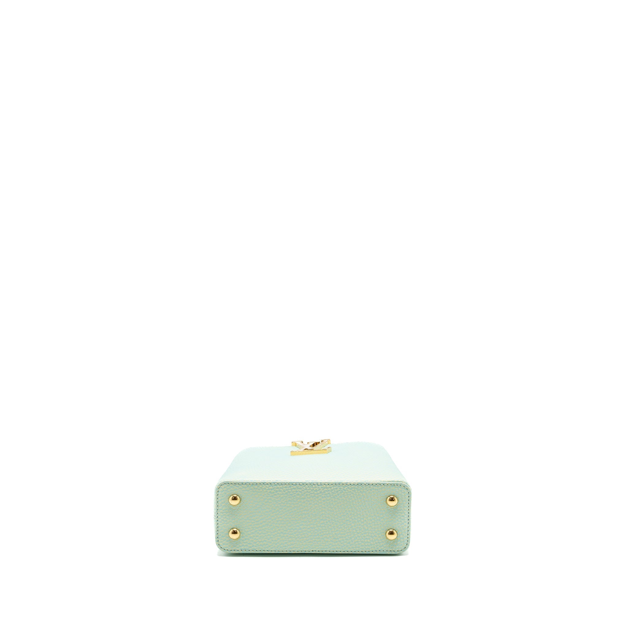 LOUIS VUITTON MINI CAPUCINES CALFSKIN IRIDESCENT GREEN LGHW