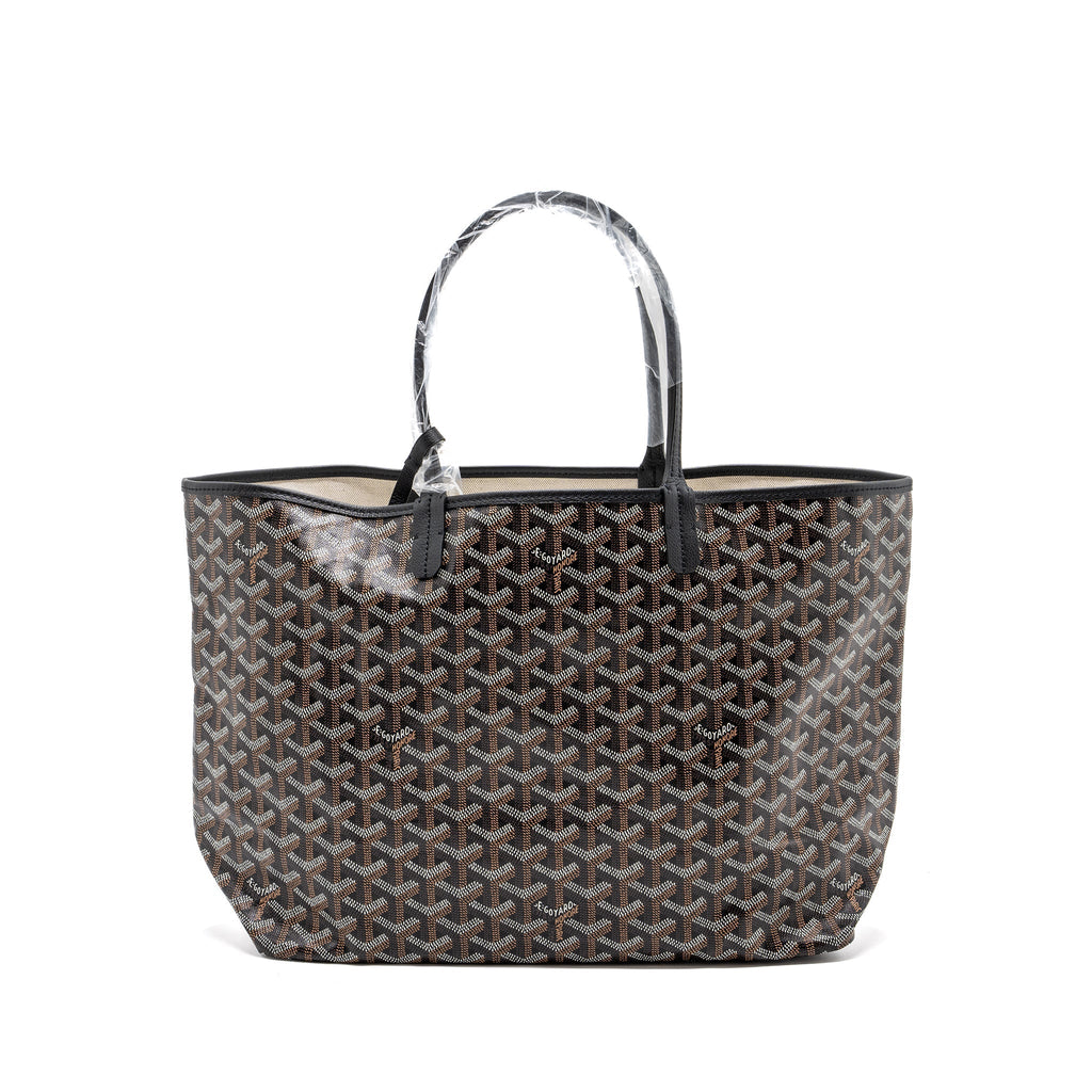 GOYARD SAINT LOUIS PM TOTE BAG GOYARD LINE CANVAS BLACK SHW