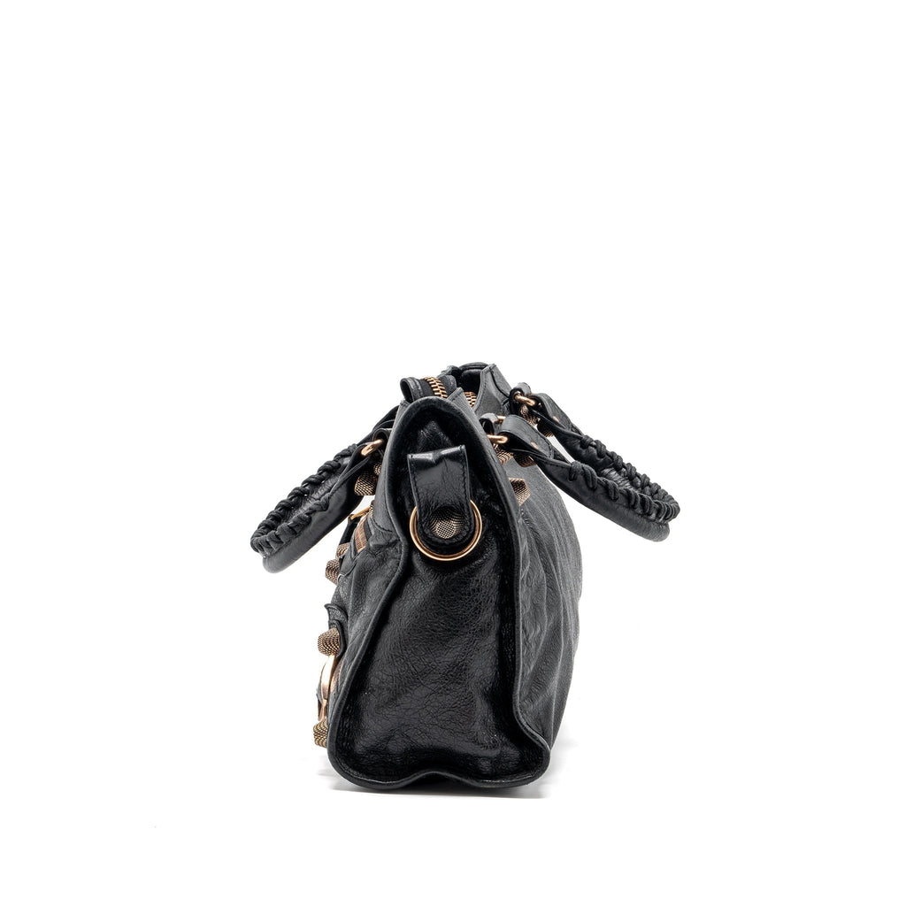 BALENCIAGA GIANT CITY BAG LEATHER BLACK RGHW