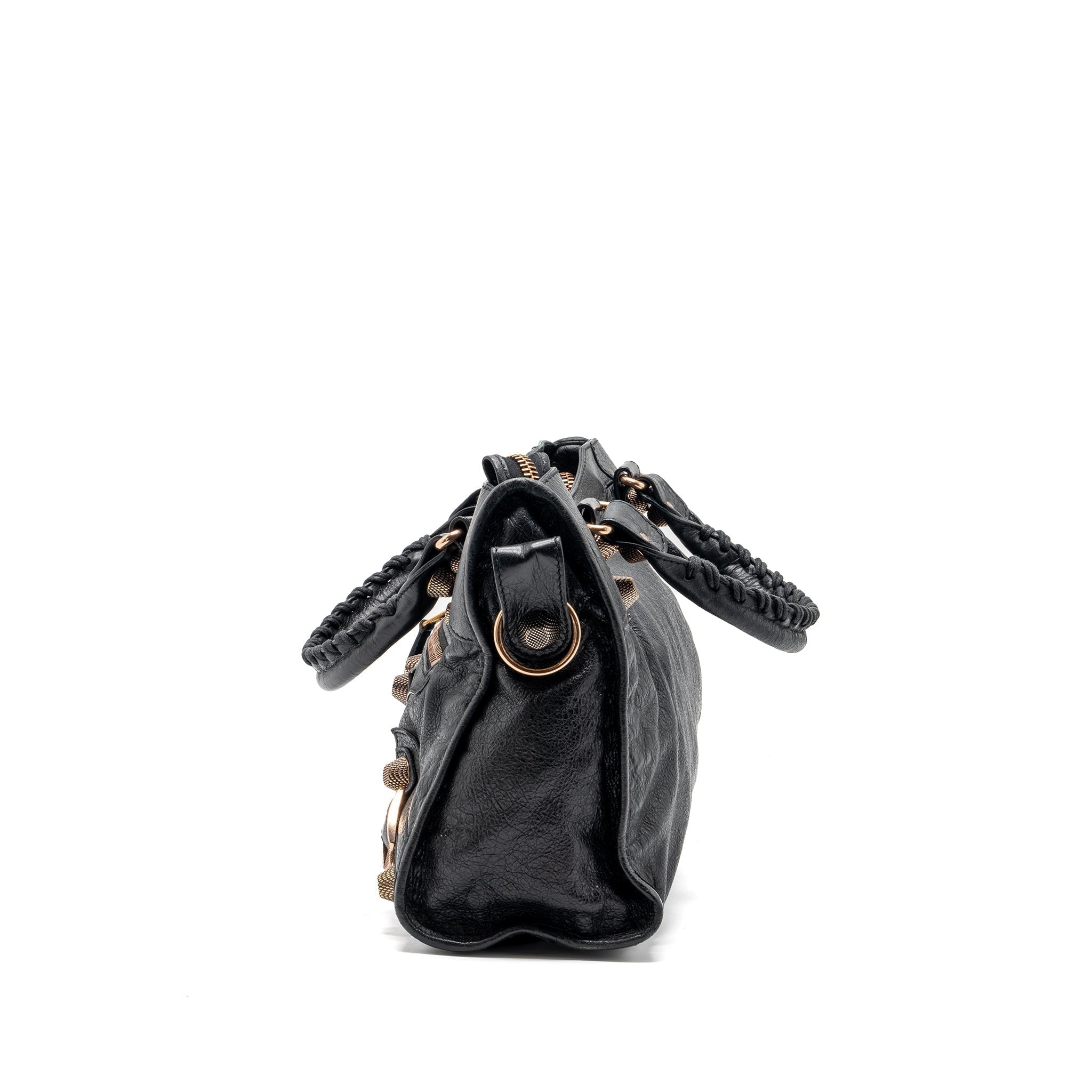 BALENCIAGA GIANT CITY BAG LEATHER BLACK RGHW
