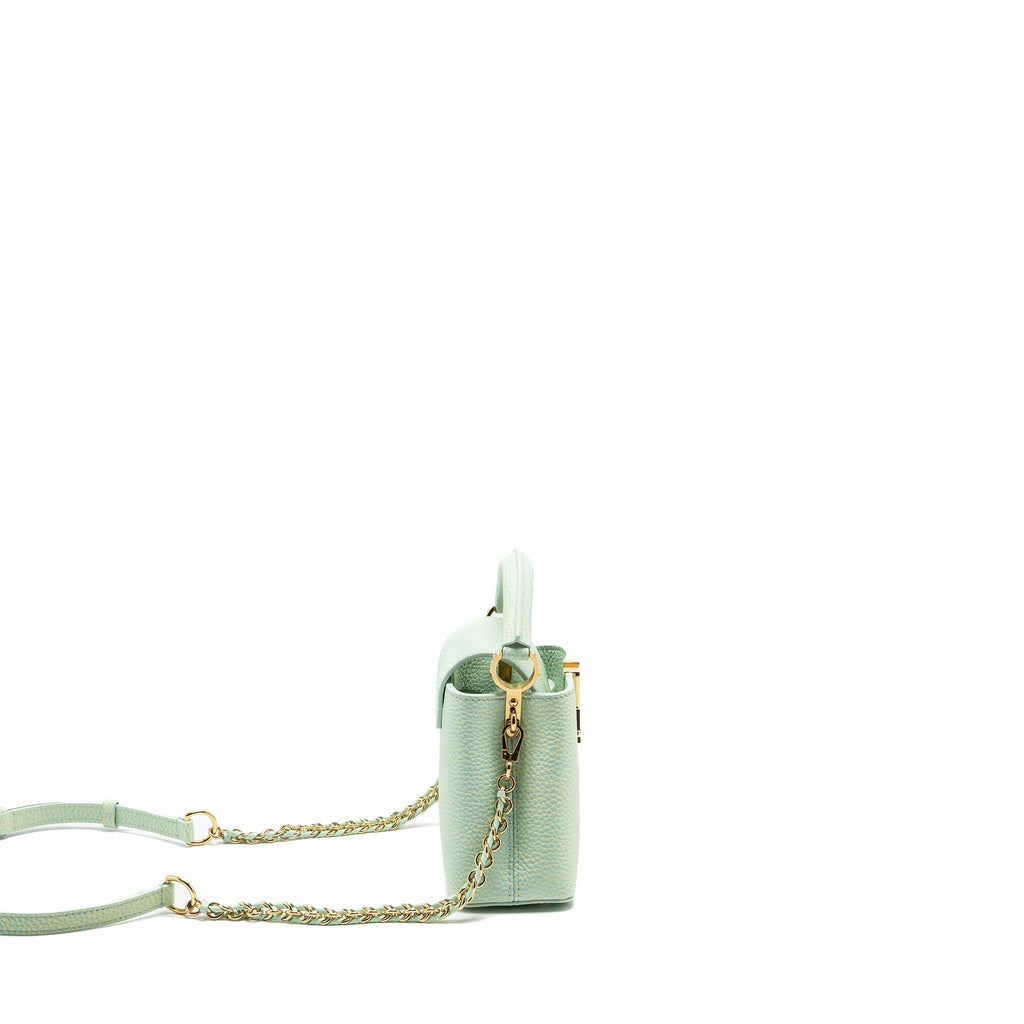 LOUIS VUITTON MINI CAPUCINES CALFSKIN IRIDESCENT GREEN LGHW