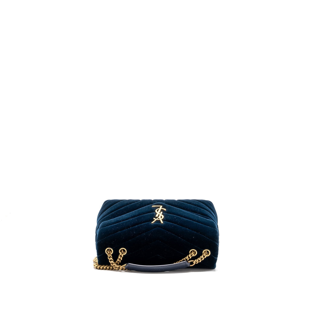 SAINT LAURENT /YSL MEDIUM LOU LOU IN VELVET BLUE GHW