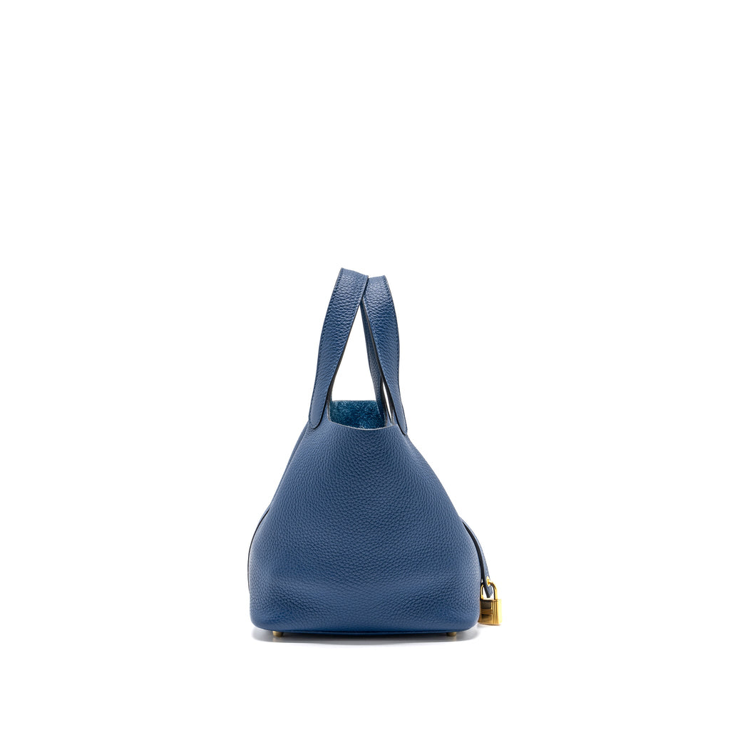 HERMES PICOTIN 18 CLEMENCE DEEP BLUE GHW