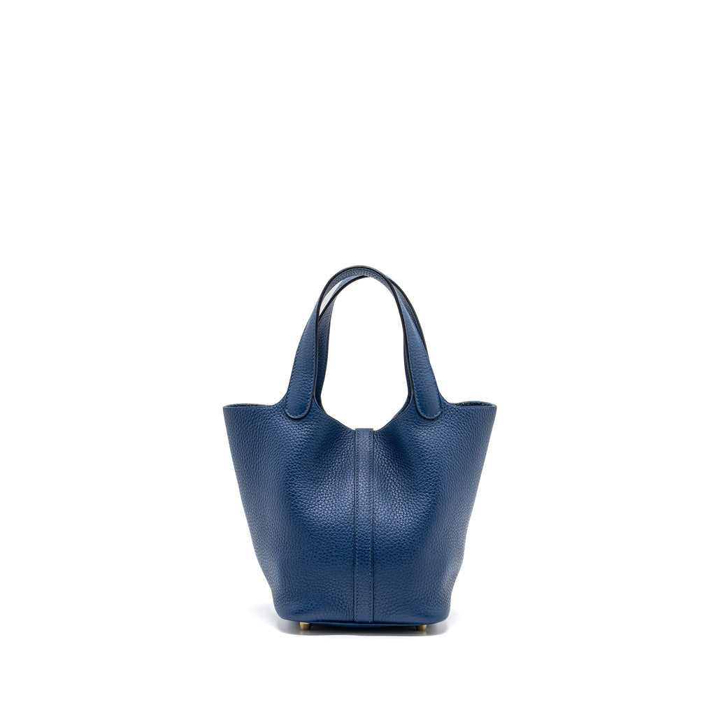 HERMES PICOTIN 18 CLEMENCE DEEP BLUE GHW