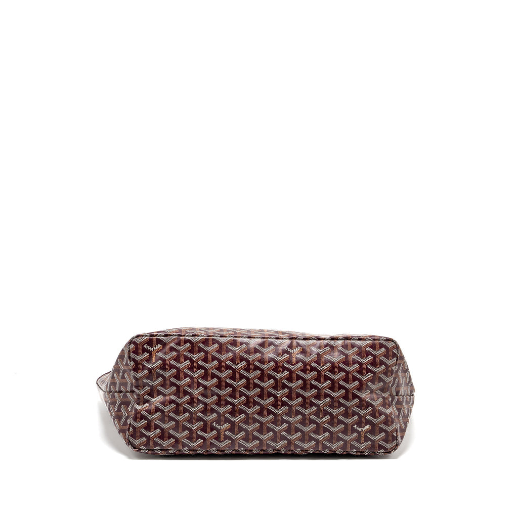 GOYARD SAINT LOUIS PM TOTE BAG GOYARDLINE CANVAS/CALFSKIN BURGUNDY SHW
