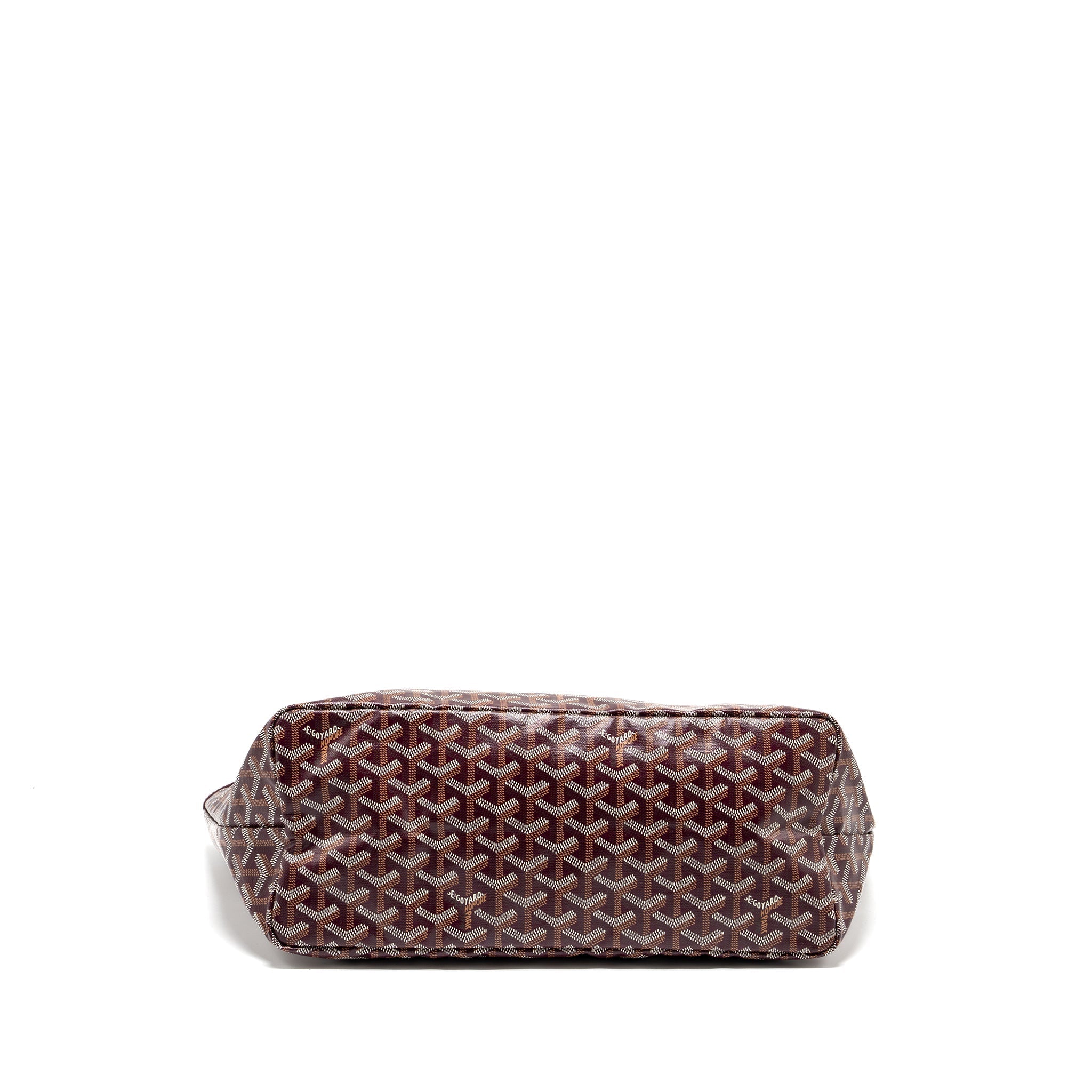 GOYARD SAINT LOUIS PM TOTE BAG GOYARDLINE CANVAS/CALFSKIN BURGUNDY SHW