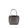 GOYARD ANJOU MINI TOTE BAG GOYARDINE CANVAS/CALFSKIN BLACK SHW