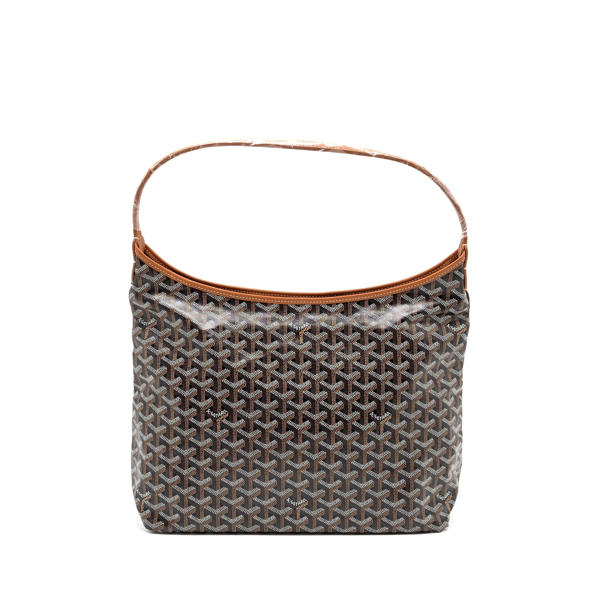 GOYARD BOHEME HOBO BAG CANVAS/CALFSKIN BLACK/ BROWN SHW