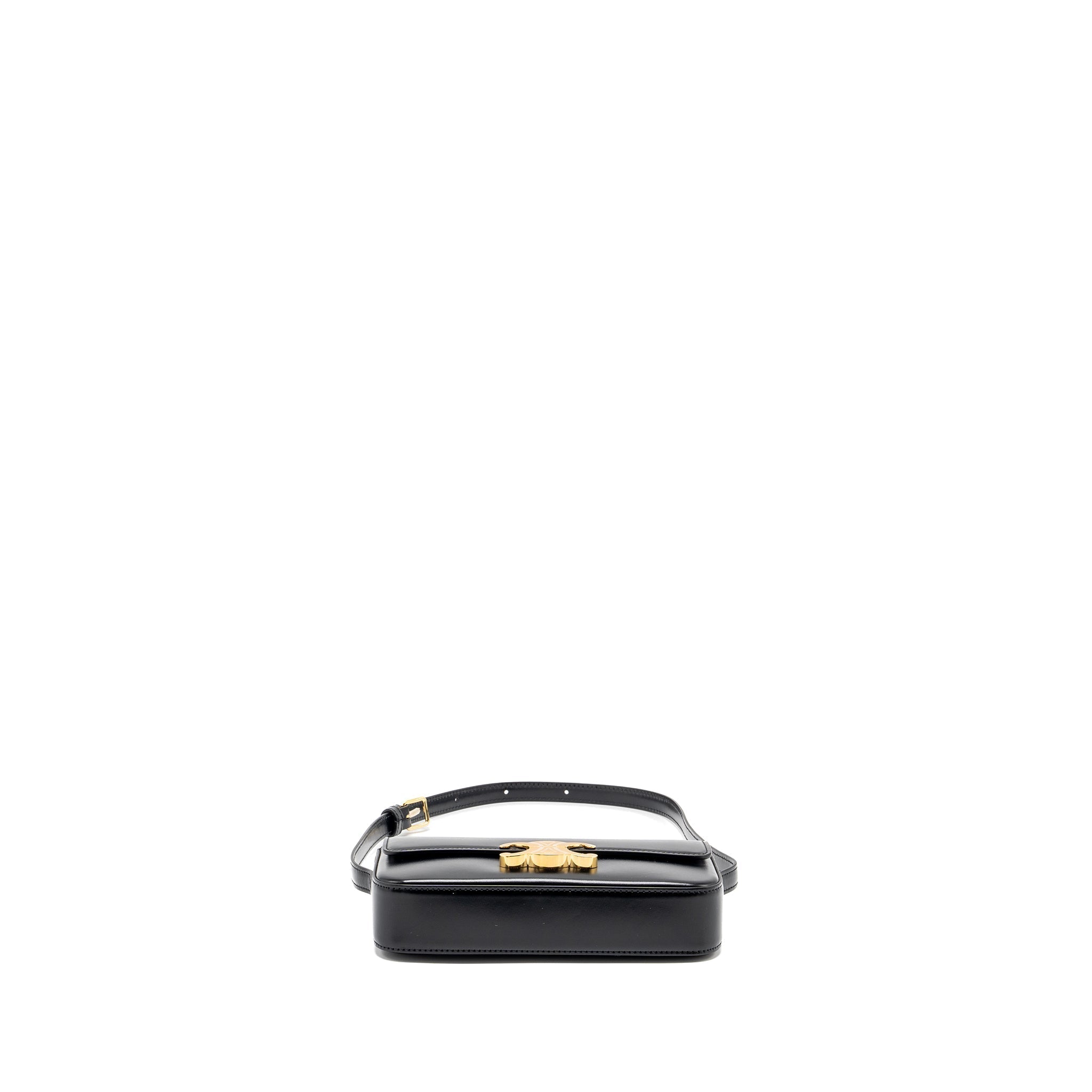 CELINE TRIOMPHE SHOULDER BAG CALFSKIN BLACK GHW