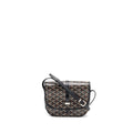 GOYARD BELVEDERE PM MESSENGER BAG GOYARDLINE CANVAS / CALFSKIN BLACK SHW