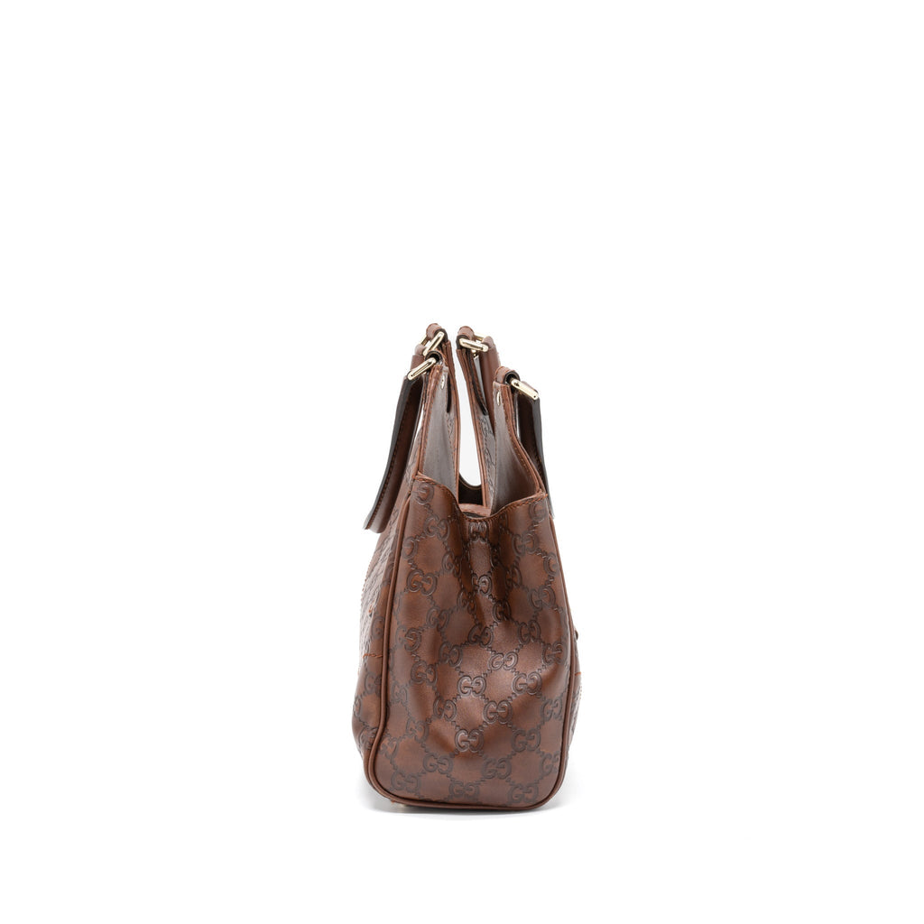 GUCCI VINTAGE JACKIE BAG GG SUPREME CALFSKIN BROWN GHW