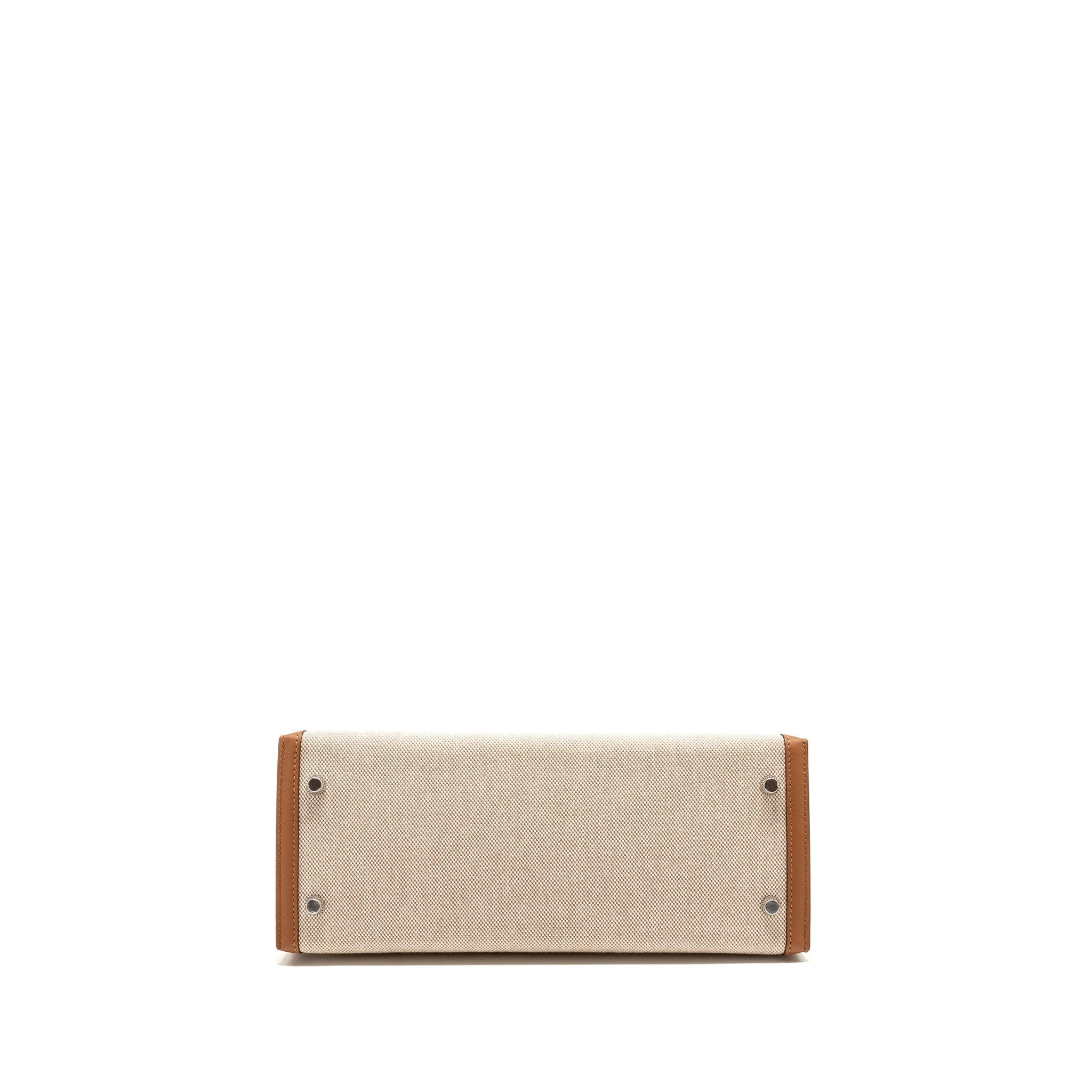 HERMES KELLY 28 TOILE H/SWIFT ECRU/GOLD SHW