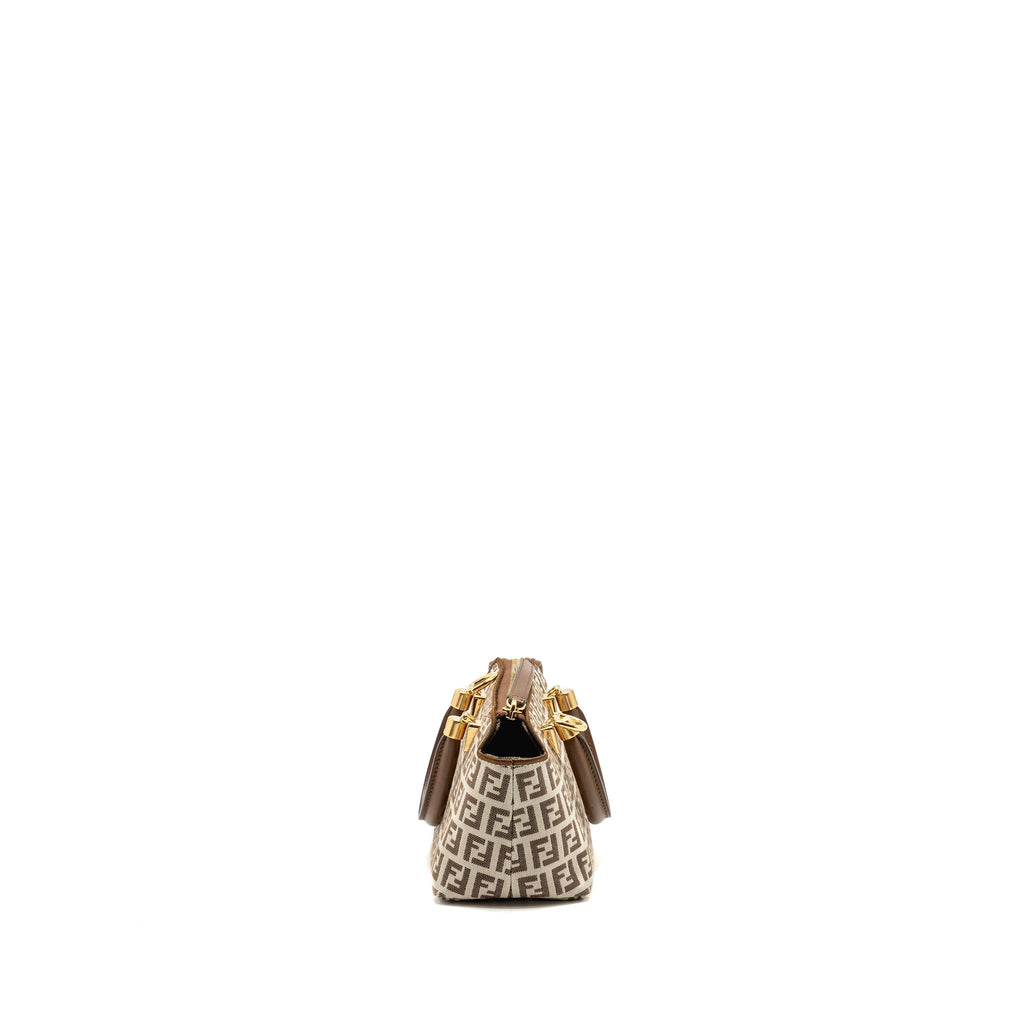 FENDI BY THE WAY MINI BAG FF CANVAS/LEATHER BROWN/CREAM GHW