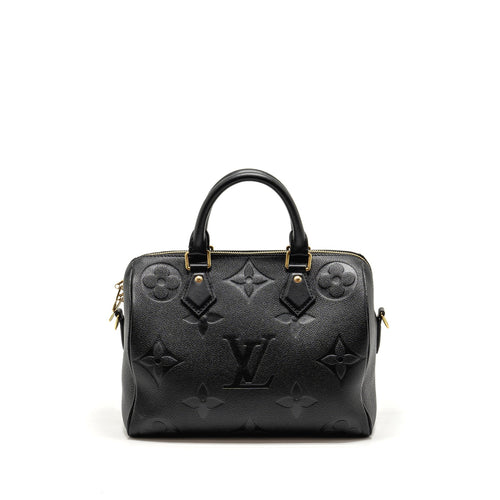 LOUIS VUITTON SPEEDY BANDOULIERE 25 MONOGRAM EMPREINTE LEATHER BLACK GHW
