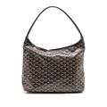 GOYARD BOHEME HOBO BAG GOYARDINE CANVAS/CALFSKIN BLACK SHW