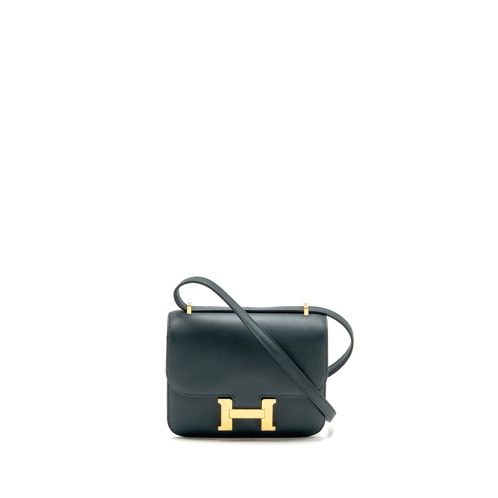 HERMES MINI CONSTANCE SWIFT VERT CYPRES GHW