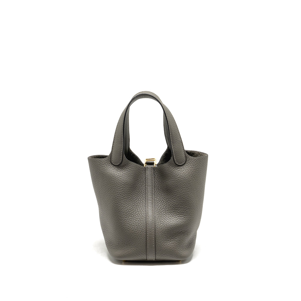HERMES PICOTIN 18 LOCK BAG GRIS MEYER GHW
