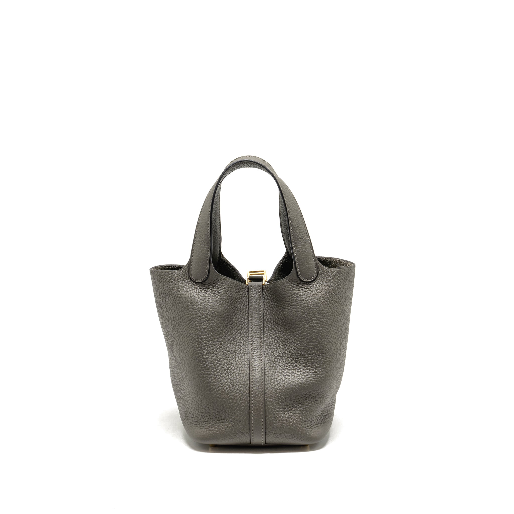 HERMES PICOTIN 18 LOCK BAG GRIS MEYER GHW