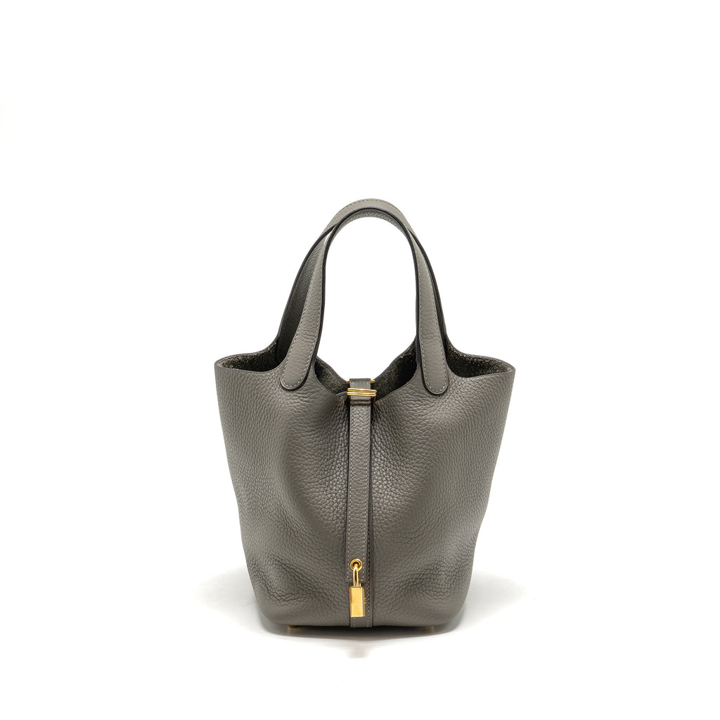 HERMES PICOTIN 18 LOCK BAG GRIS MEYER GHW