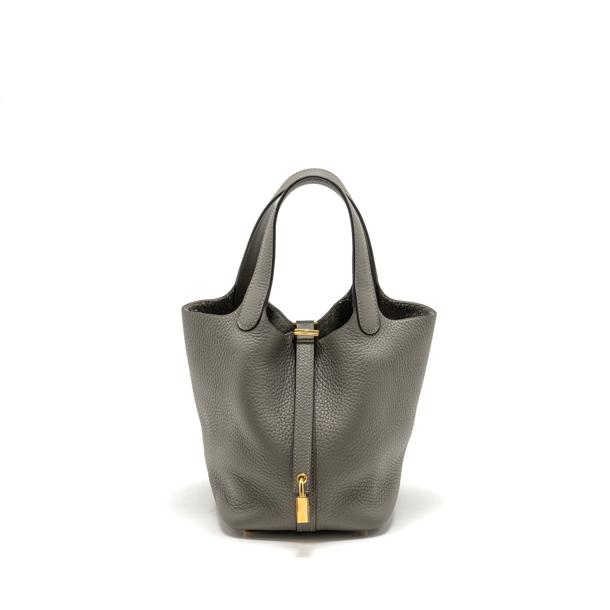 HERMES PICOTIN 18 LOCK BAG CLEMENCE GRIS MEYER GHW