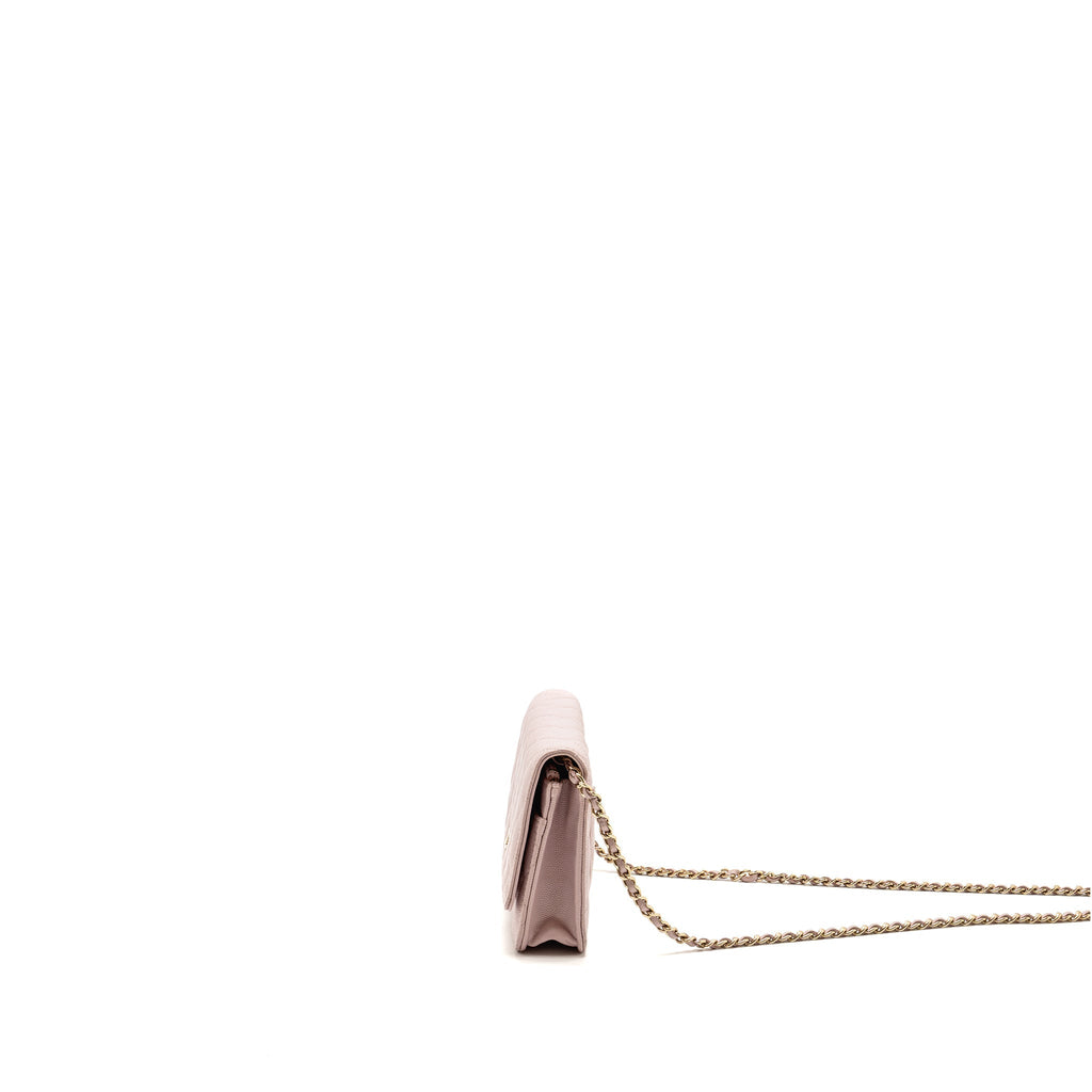 CHANEL CLASSIC WALLET ON CHAIN CAVIAR LIGHT PINK LGHW