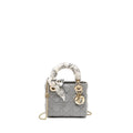 DIOR MINI LADY DIOR LAMBSKIN IRIDESCENT GREY LGHW