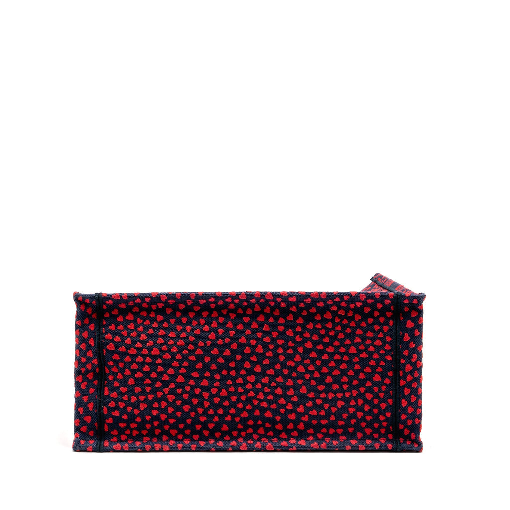 DIOR MEDIUM DIOR BOOK TOTE I LOVE PARIS CANVAS RED / NAVY