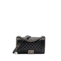 CHANEL MEDIUM BOY BAG CAVIAR BLACK RUTHENIUM HARDWARE
