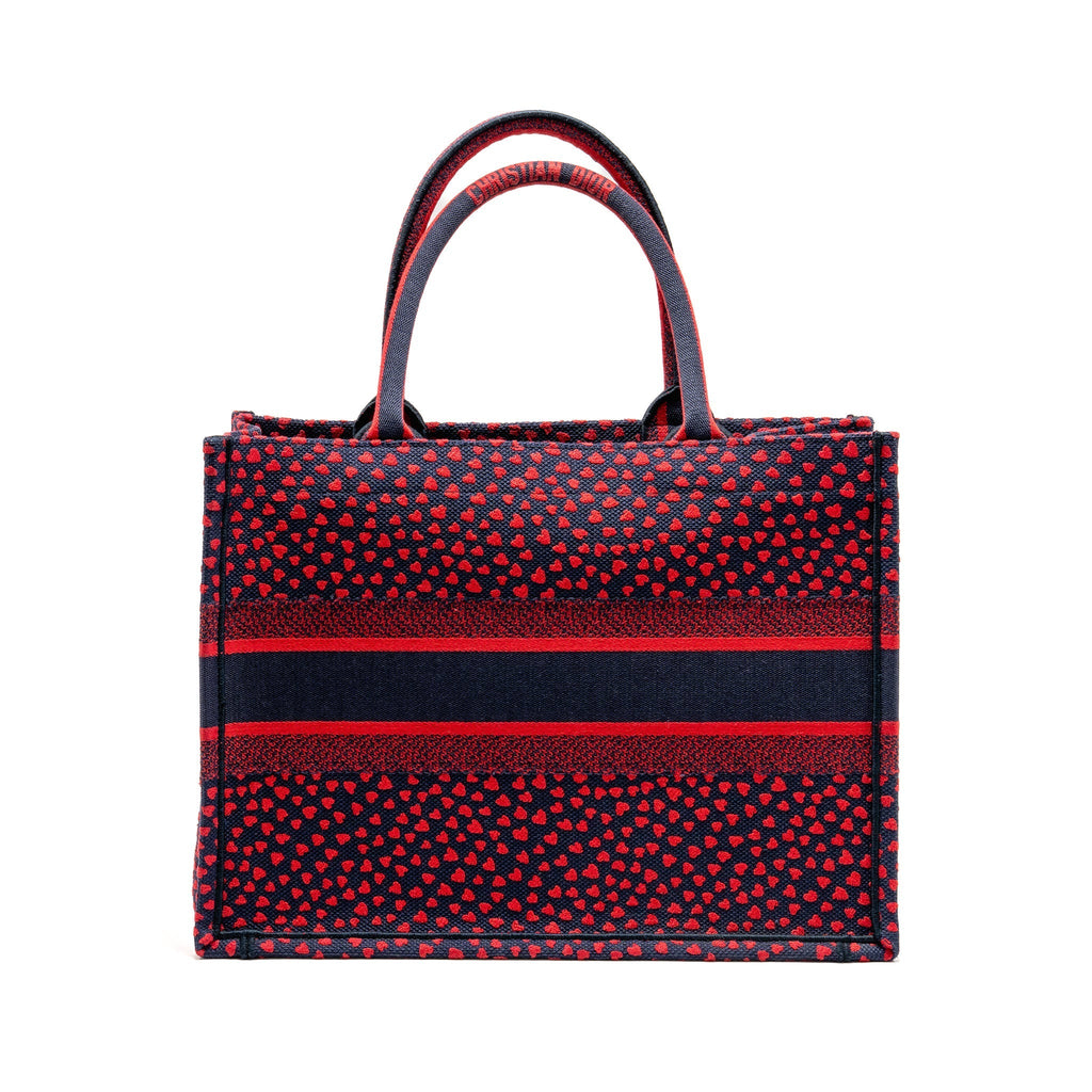 DIOR MEDIUM DIOR BOOK TOTE I LOVE PARIS CANVAS RED / NAVY