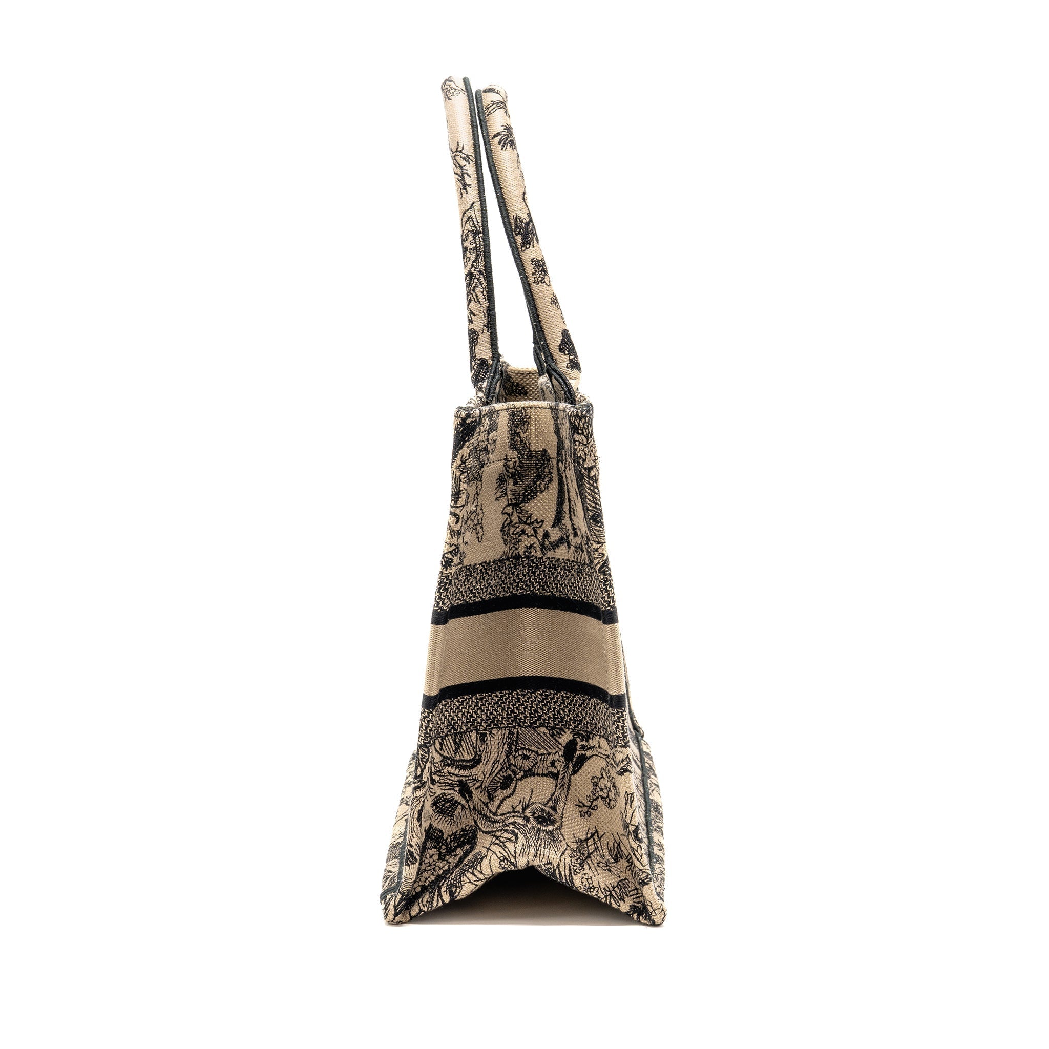 DIOR MEDIUM DIOR BOOK TOTE TOILE DE JOUY REVERSE EMBROIDERY CANVAS BEIGE