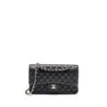 CHANEL MEDIUM CLASSIC DOUBLE FLAP BAG CAVIAR BLACK SHW