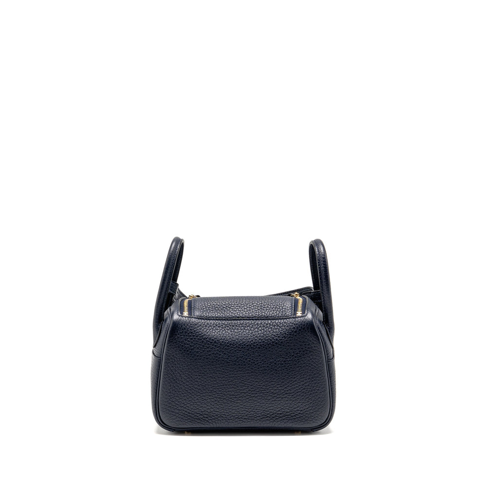 HERMES MINI LINDY CLEMENCE BLUE NUIT GHW