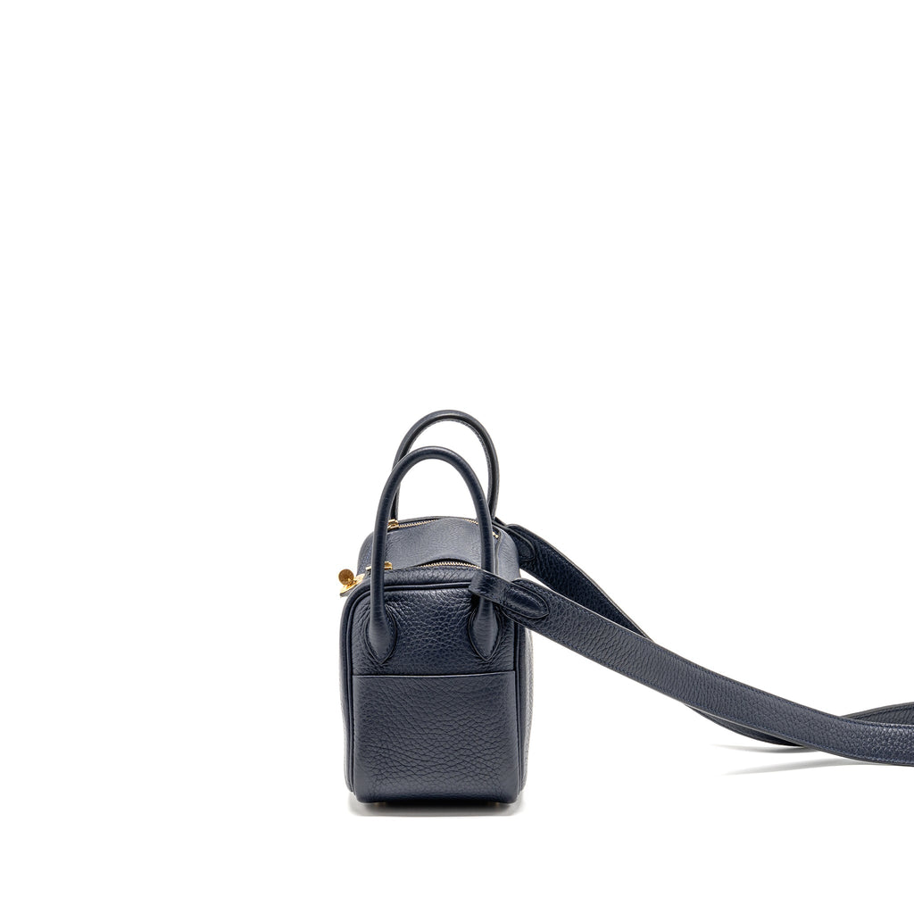 HERMES MINI LINDY CLEMENCE BLUE NUIT GHW