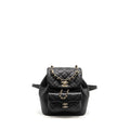 CHANEL 24P MINI DUMA BACKPACK CALFSKIN BLACK LGHW (MICROCHIP)