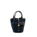 HERMES CARGO PICOTIN 18 LOCK BAG CANVAS/SWIFT BLEU MARINE/BLACK GHW