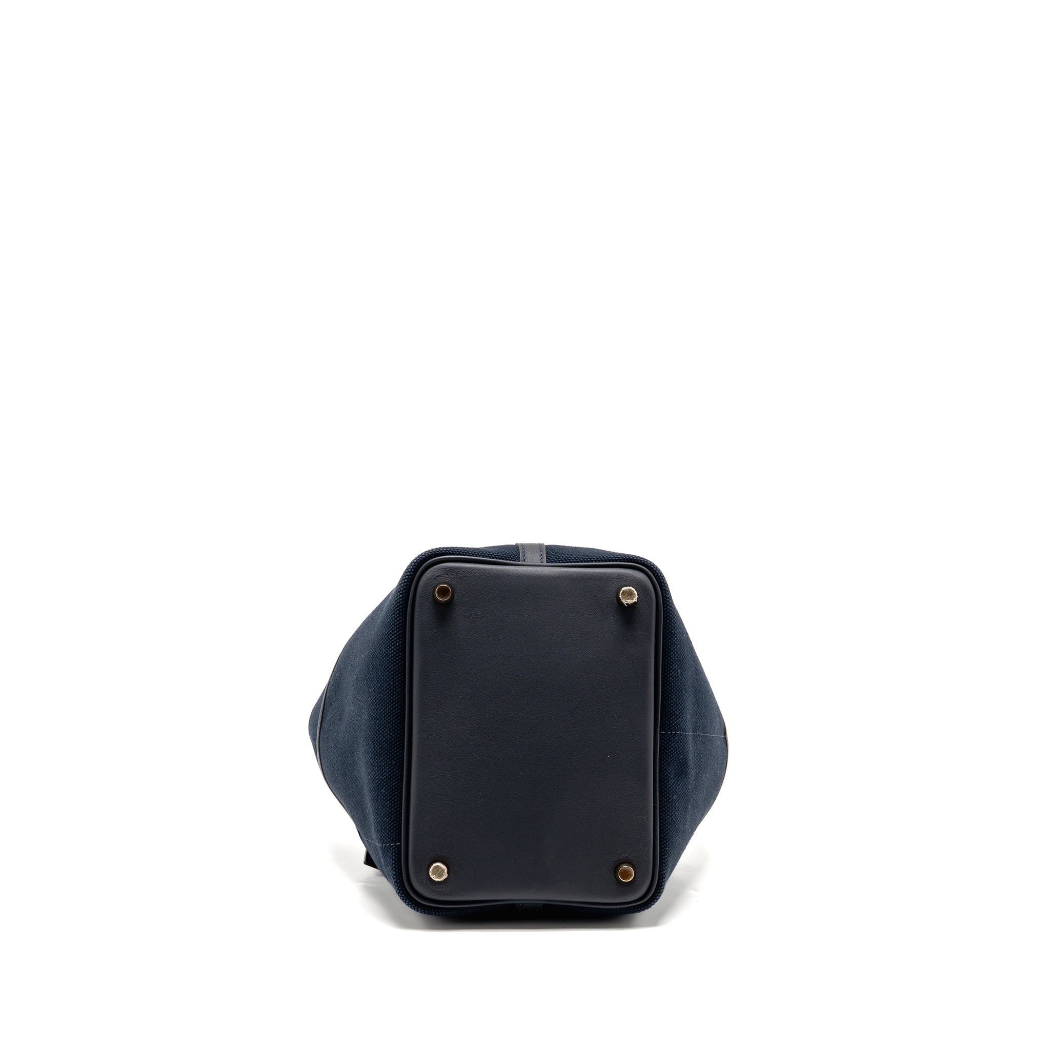 HERMES CARGO PICOTIN 18 LOCK BAG CANVAS/SWIFT BLEU MARINE/BLACK GHW