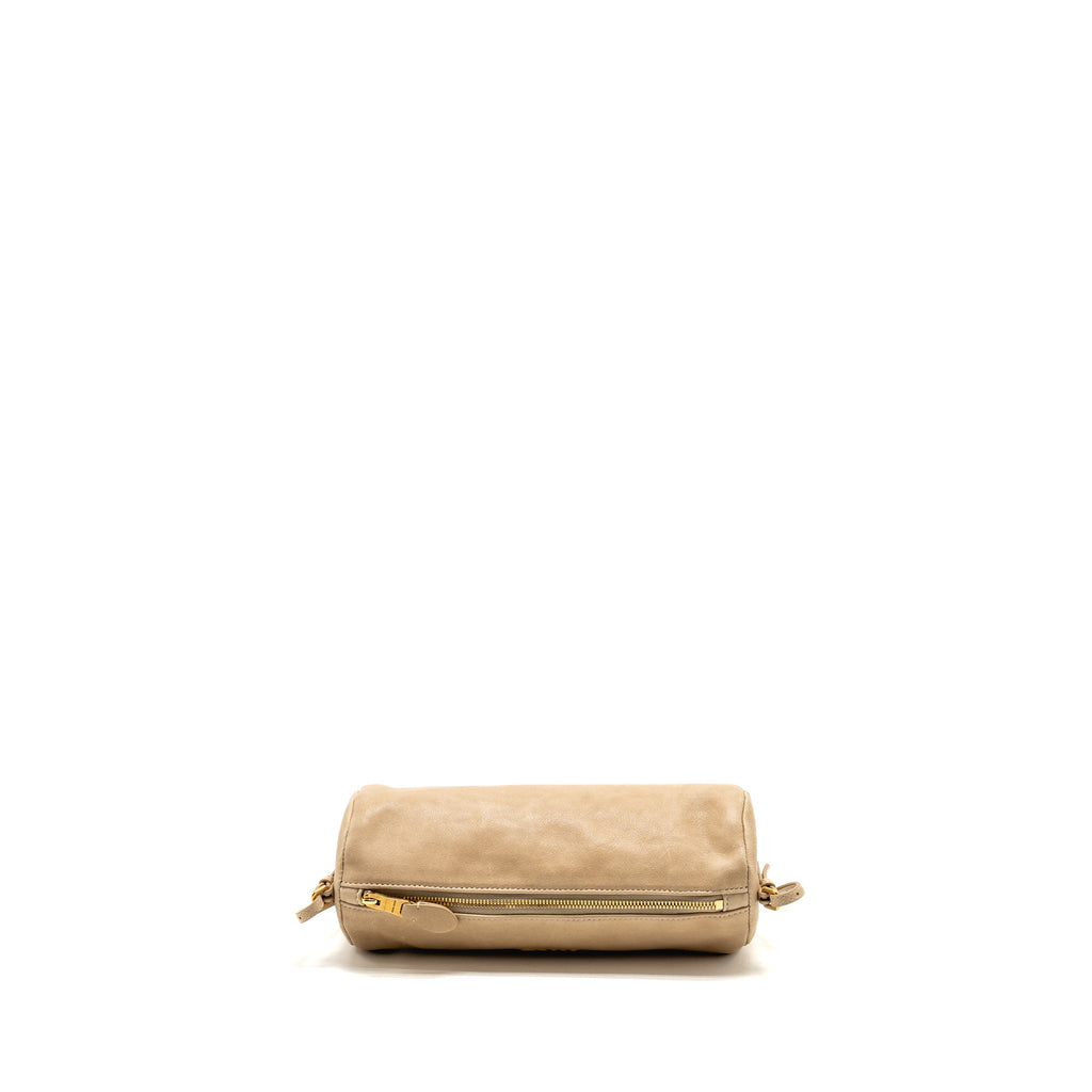 Miu Miu Clutch Bag Nappa Leather Beige GHW