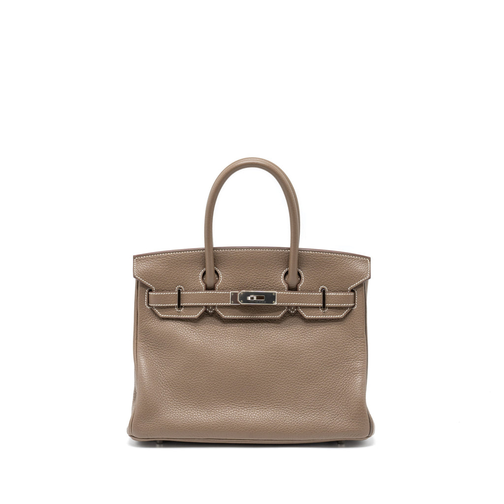 Hermes Birkin 30 Clemence Etoupe SHW