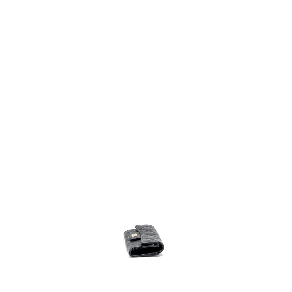 CHANEL CLASSIC FLAP CARD HOLDER CAVIAR BLACK GHW (MICROCHIP)