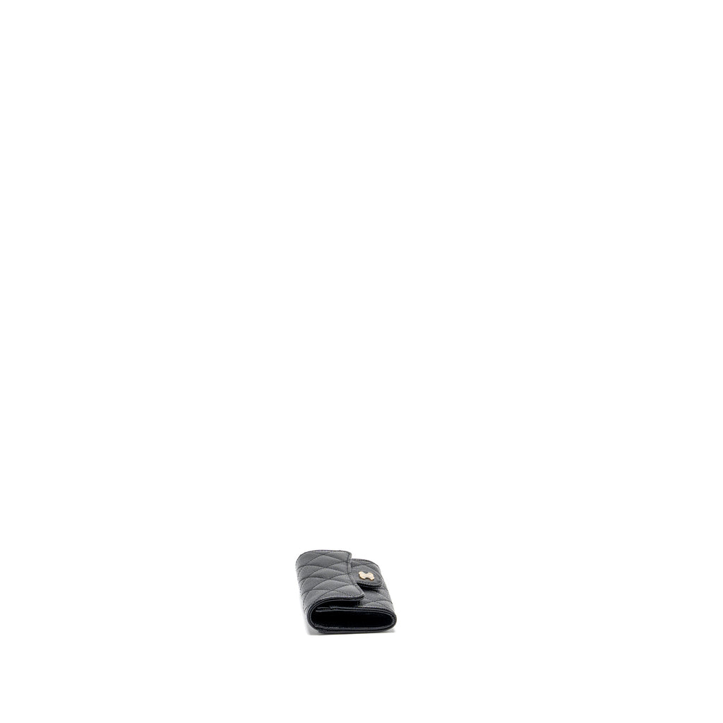 CHANEL CLASSIC FLAP CARD HOLDER CAVIAR BLACK GHW (MICROCHIP)
