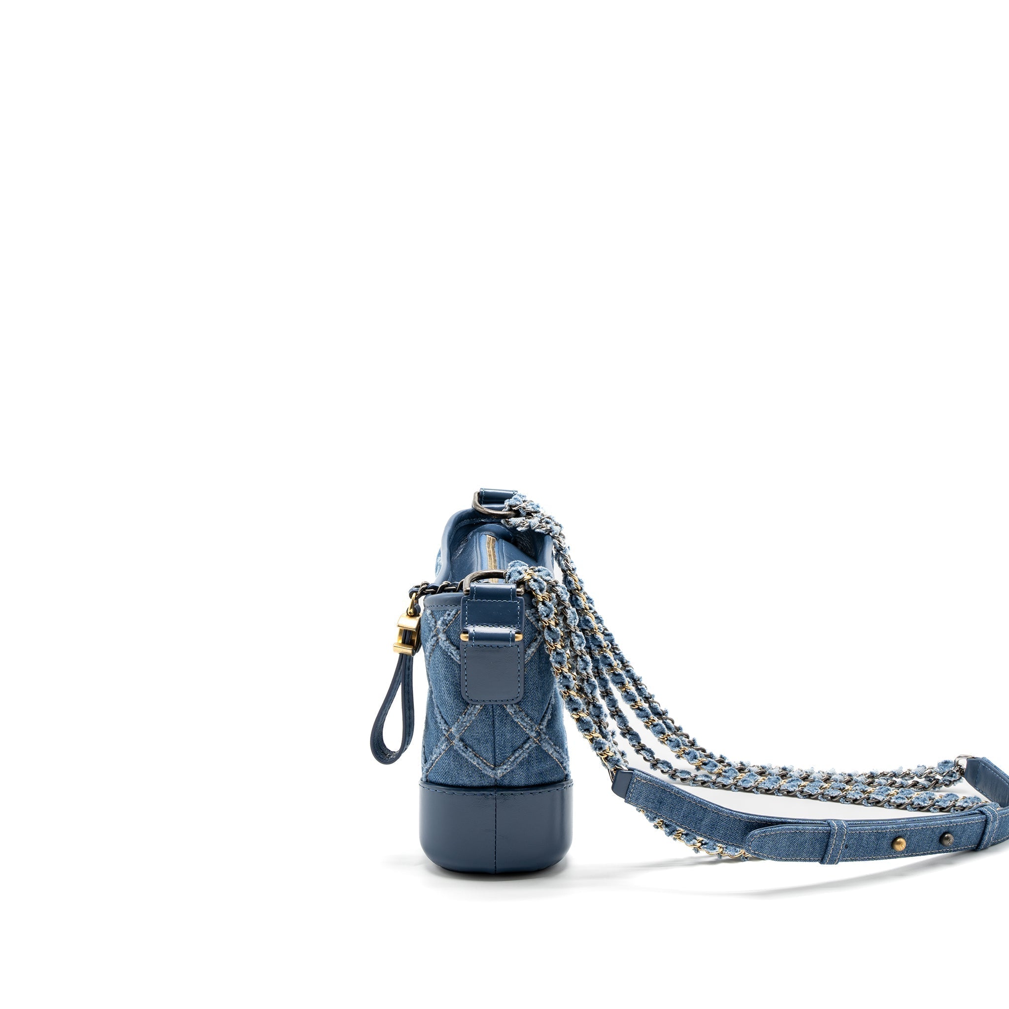 CHANEL SMALL GABRIELLE HOBO BAG DENIM BLUE MULTICOLOUR HARDWARE