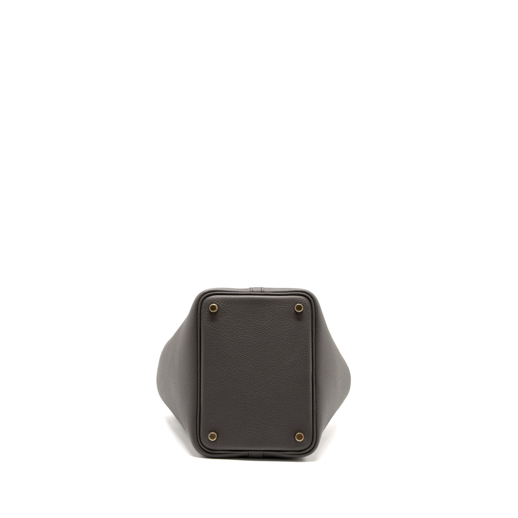 HERMES PICOTIN 18 LOCK BAG TAURILLON MAURICE GRAPHITE GHW