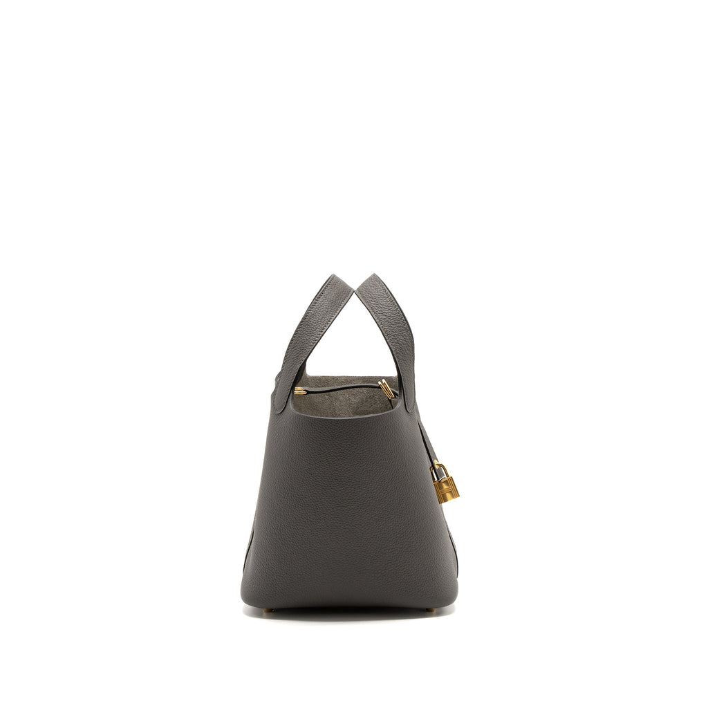 HERMES PICOTIN 18 LOCK BAG TAURILLON MAURICE GRAPHITE GHW