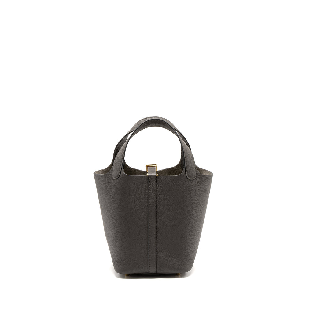 HERMES PICOTIN 18 LOCK BAG TAURILLON MAURICE GRAPHITE GHW